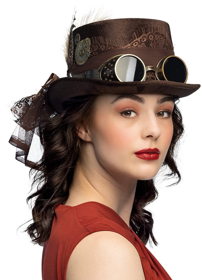 Boland - Hoed Specspunk deluxe - 58 - Volwassenen - Unisex - Steampunk- Sciencefiction