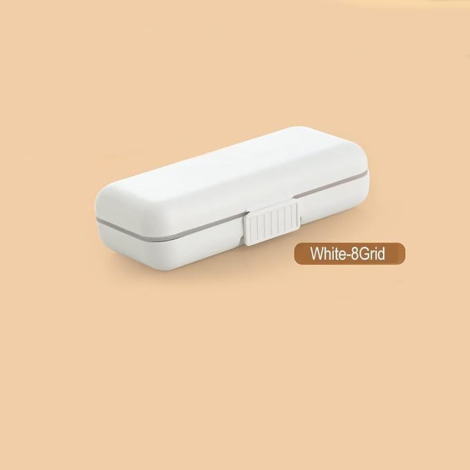 1PCS 5/8Grids Draagbare Veiligheid Pillendoos Tablet Splitters Medicijn Dispenser Verzegelde Container Pillendozen Pillendoos Container 6*6.6*3.4cm roze
