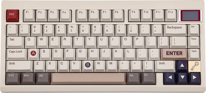 EPOMAKER TH80 Pro V2 - Wit - Mechanisch Draadloos Toetsenbord - 75% - QWERTY - Mechanical Keyboard met Mini Scherm - Wisteria Linear