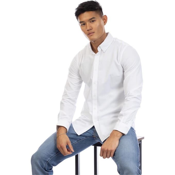 Peter Werth Heren Regular Shirt Met Lange Mouwen (Wit)