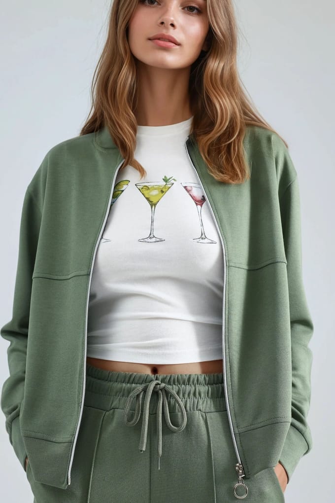 Modal Touch Gevoerd Sweatshirt & Geribbelde Broek Set