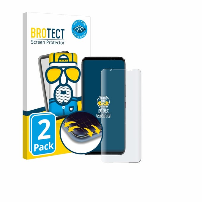 BROTECT - Screenprotector voor ASUS ROG Phone 6 - Folie Beschermfolie matte volledig dekking 2 Stuks