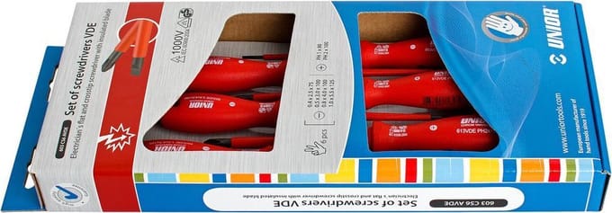UNIOR - SET SCHROEVENDR VDE - SL 2.5 - 3.0 - 4.0 - 5.5 - PH 1 -2 / 6 PCS