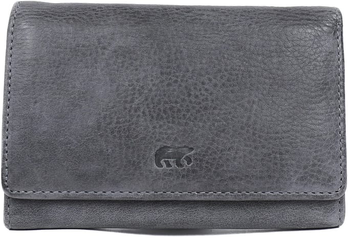 Bear Design Flappie Leren Overslagportemonnee - Jeans