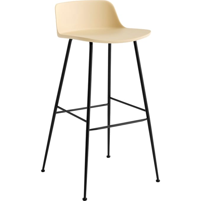 &Tradition Rely Barstoel HW81 & HW86 - beige sand - black - Hoogte 88,5 cm