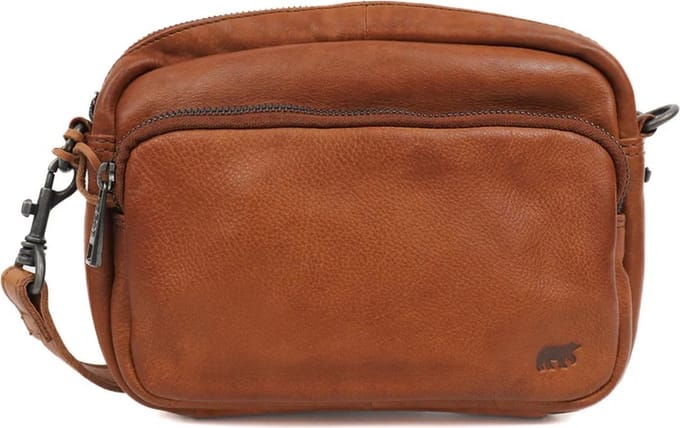 Bear Design Peggy Leren Schoudertas / Crossbodytas - Cognac