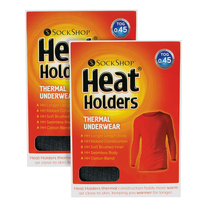 Heat Holders - 2-pack heren winter thermisch ondergoed met lange mouwen