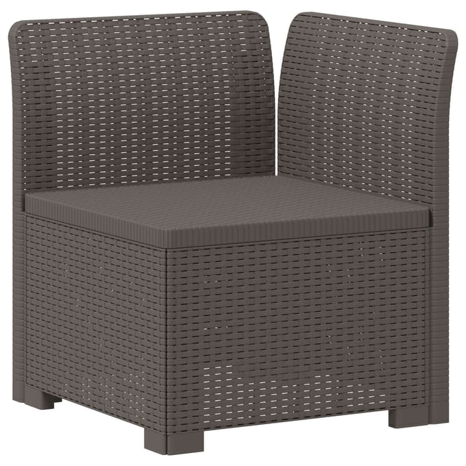 vidaXL - Eén-zits - Tuin - Sofa - met - Kussen - Rieten - Look - PP - Lichtgrijs