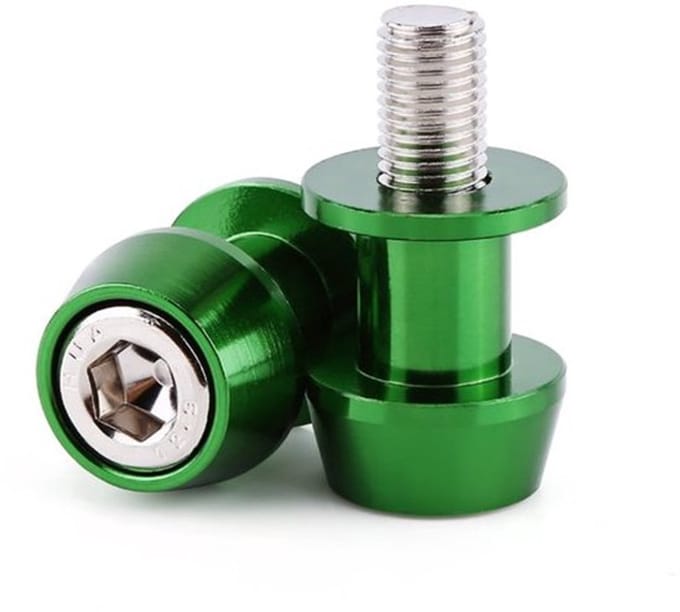 Engine Slider, Valbeveiliging, 8 / 10 mm, CNC Aluminium Legering, Swingarm, Bobbins, groen