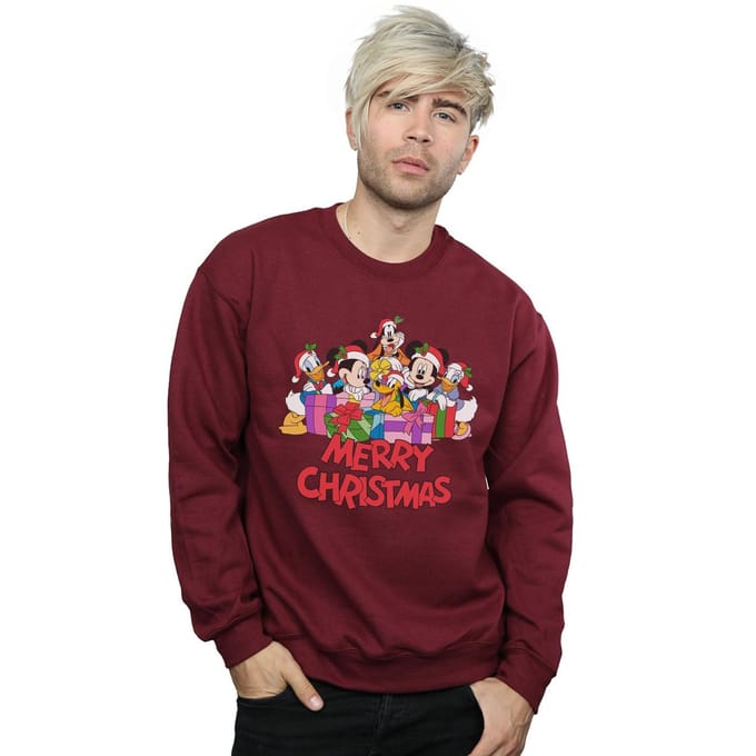 Disney Heren Mickey Mouse en vrienden Kerstmis Sweatshirt (Bourgondië)