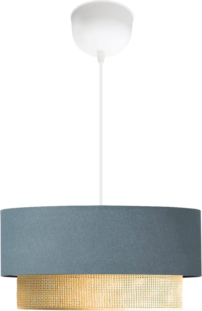 Design hanglamp Loughborough E27 wit blauwgrijs en geel