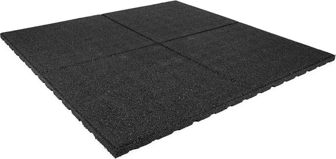 Rubbermagazijn - Terrastegel rubber - Zwart - Per 1 m² - Per stuk - 100x100cm - Dikte 2,5cm