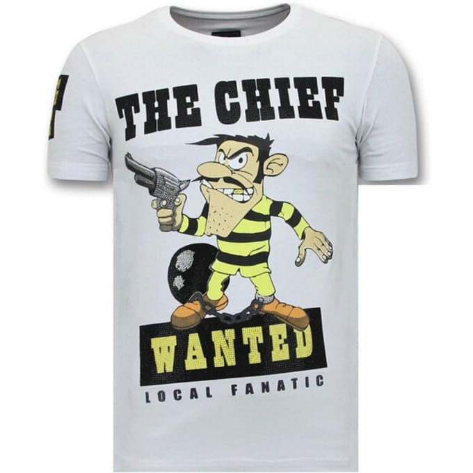 Exclusieve T-Shirt Mannen Print - The Chief Wanted - Wit