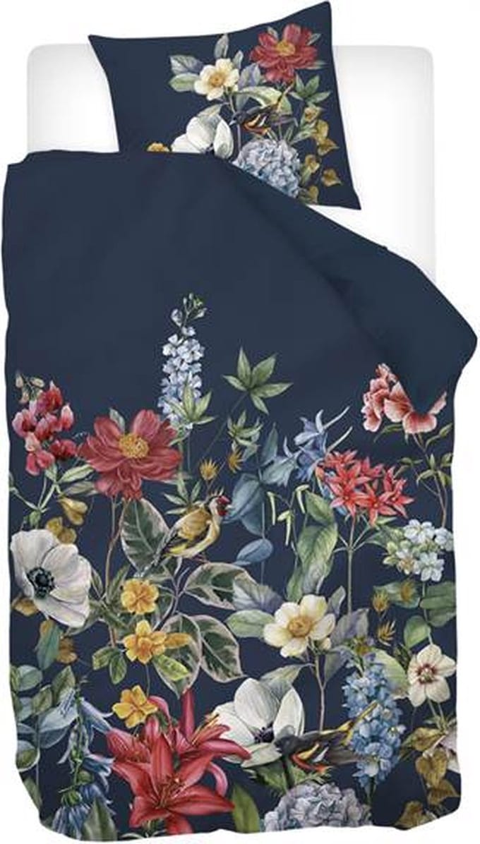 Snoozing Floran Dekbedovertrek - Eenpersoons - 140x200/220 cm - Blauw