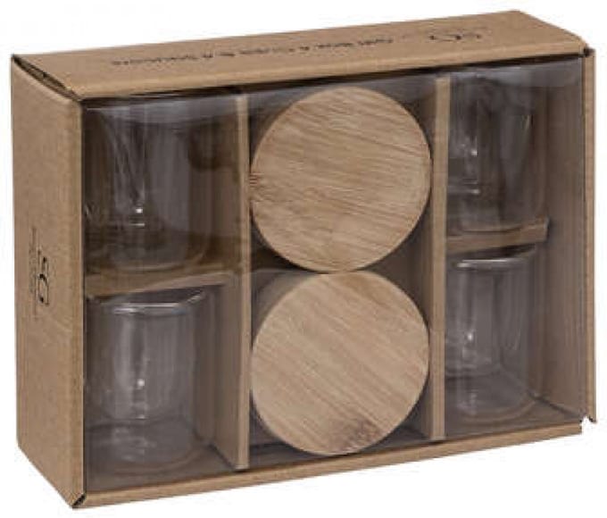 Dubbelwandige koffie/thee glazen - 4 stuks + onderzetters - Espressoglas - 80ML