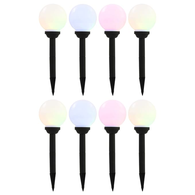 vidaXL Solarlampen 8 st LED rond 15 cm RGB