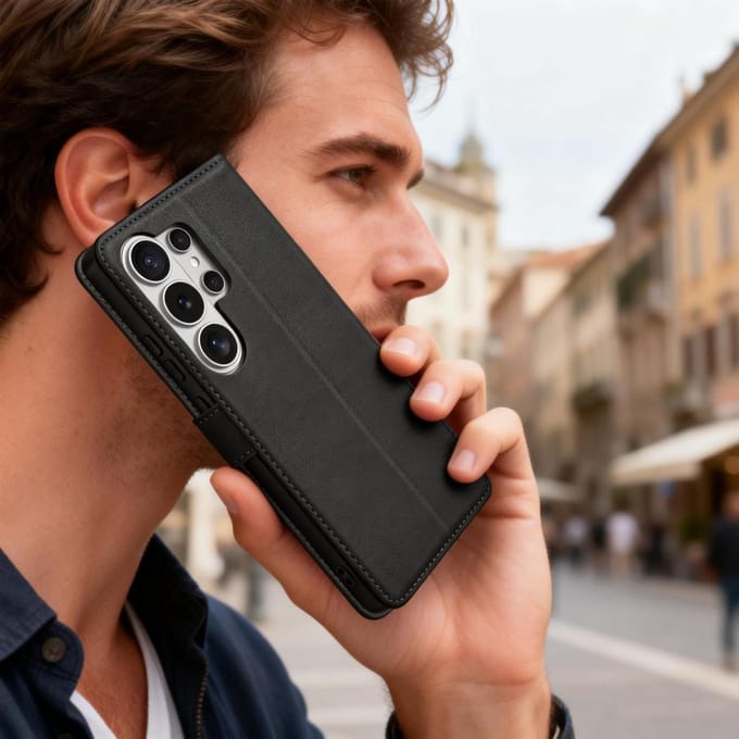 Tech-Protect Wallet Case for Samsung Galaxy S26 Ultra - Black