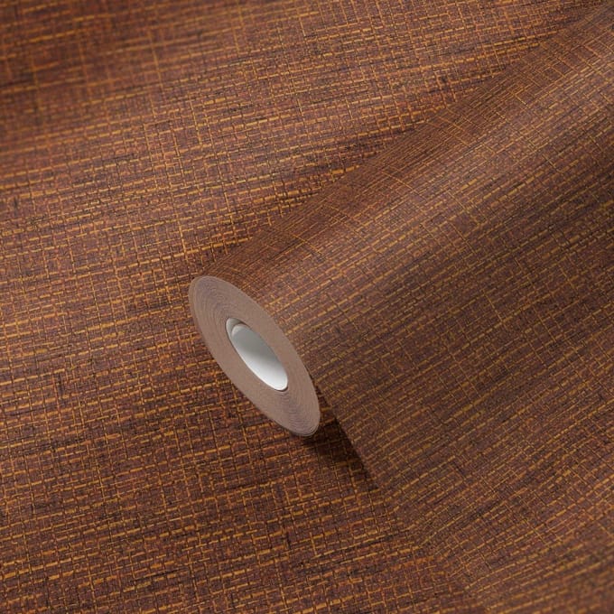 RAFFIA STIJL BEHANG | Vlechtwerk - rood bruin geel - A.S. Création Desert Lodge