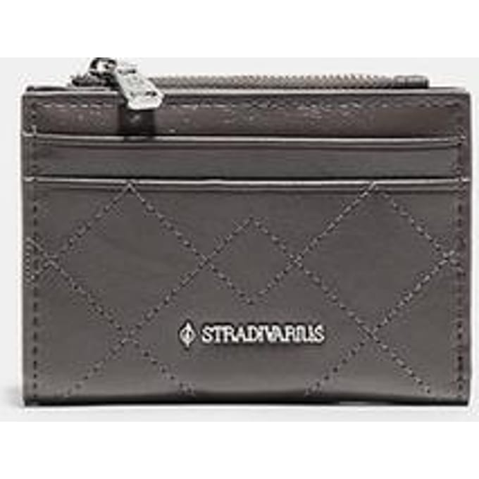 Stradivarius Compacte portemonnee met gestikte details  Donkergrijs OS