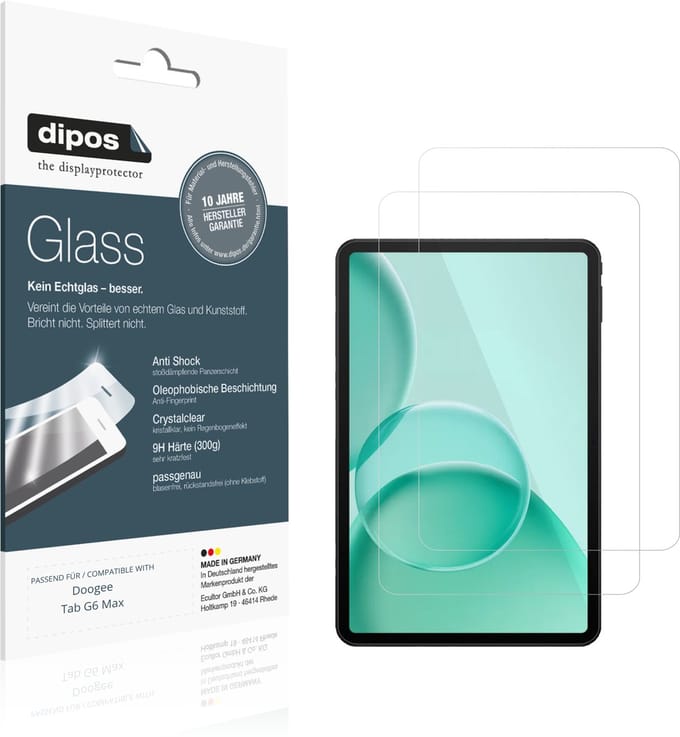 dipos – 2x Pantserfolie geschikt voor DOOGEE TAB G6+ | 9H Screenprotector
