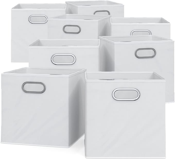 Vicco Opbergbox – 30 x 30 cm Set van 8 Wit
