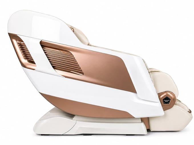 ROVO Deluxe 4D Elektrische Massagestoel Wit – Zero Gravity Relaxstoel met Full Body Massage & Bluetooth Audio