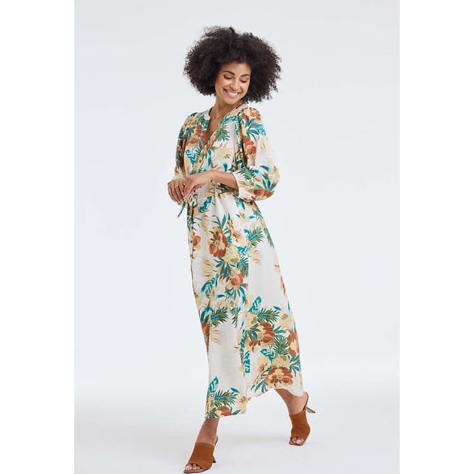 Dress Dalina Offwhite Rising sun print