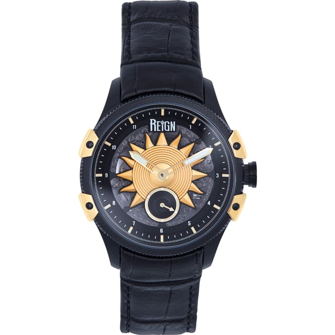 Reign Solstice Automatisch semi-skelet horloge - zwart/goud