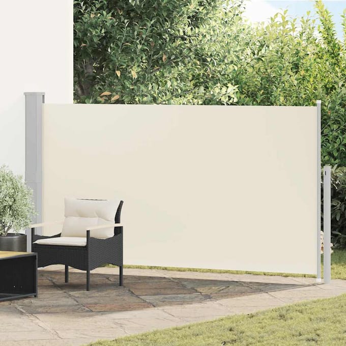 vidaXL - Wind-/zonnescherm - uittrekbaar - 160x300 - cm - crèmekleurig