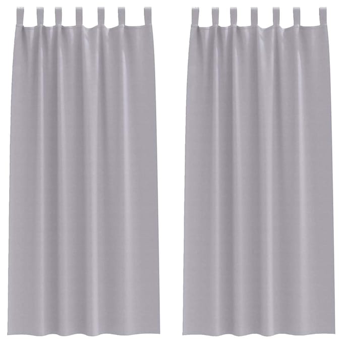 vidaXL - Blackout - Gordijnen - met - Ringen - 2 - st - Metaalgrijs - 245 - x - 140 - cm