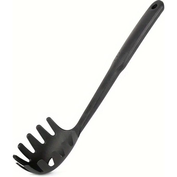 Nylon Pastaschep Vork, Voedselveilige Pastalepel, Pastazeef en Opscheplepel gray