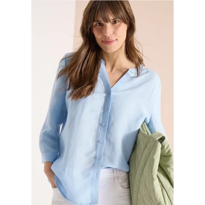 3/4 mouw blouse van linnenmix