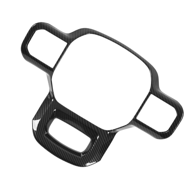 Cache de Panneau de Volant ABS Style Fibre de Carbone Garniture Décorative Remplacement pour Ford 2021 et plus gray
