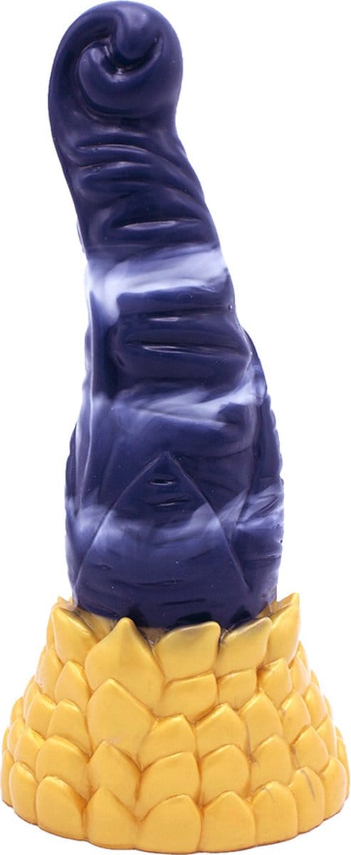 Kiotos Monstar - Dildo Beast 38 - 21.5 x 5.7 cm - Blauw/Goud/Wit
