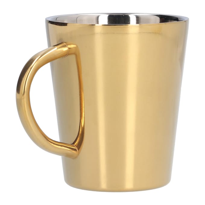 300ml Waterbeker met Handvat 304 Roestvrij Staal Warmte-isolatie Koffiemok voor Kantoor ThuisGoud goud