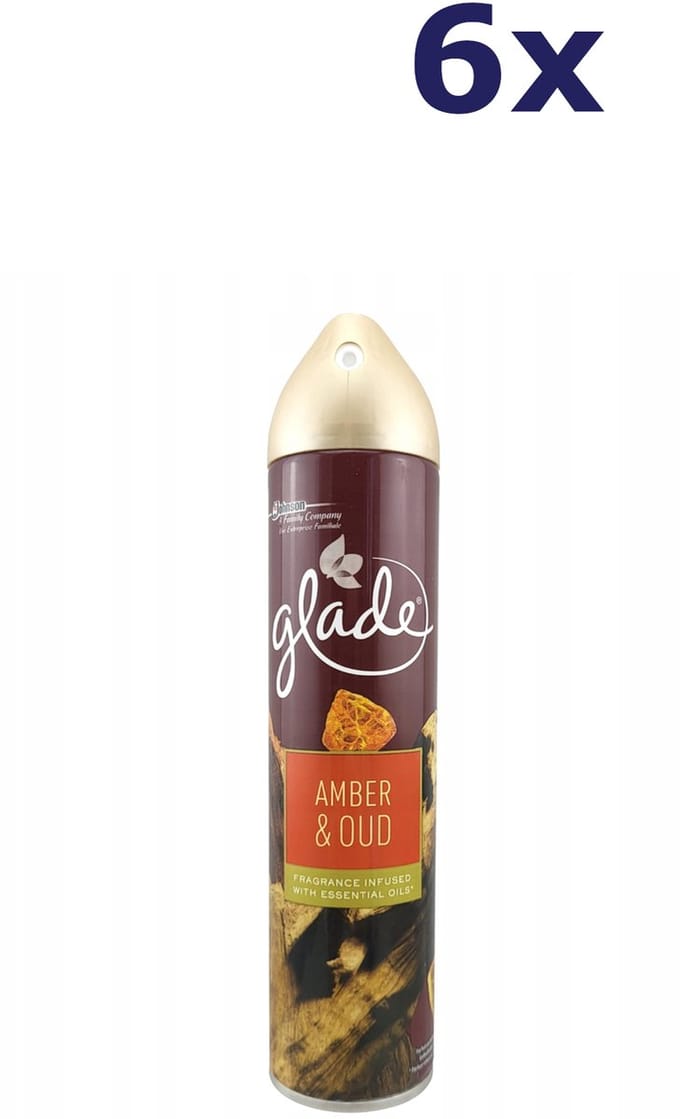 6x Glade luchtverfrisser amber & oud 300ML