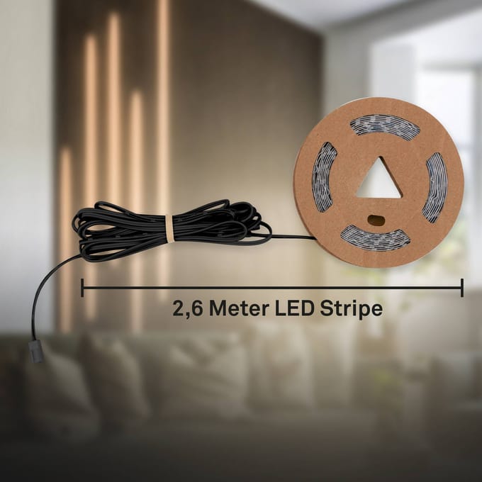 BRILONER Pimp your Panel - Uitbreidingsset LED Strip 2,6m - 8019147 - Uitbreidingsset WW - Pimp your Panel - Inkortbaar - Zelfklevend - Uitschuifbaar - 262,5 x 1 cm