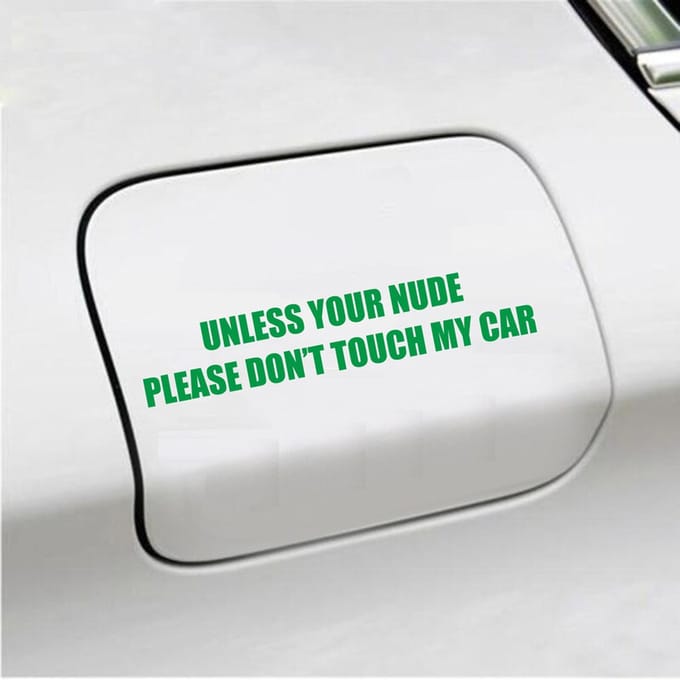 Bumpersticker - Unless Your Nude - 3,5 X 18,5 - Groen