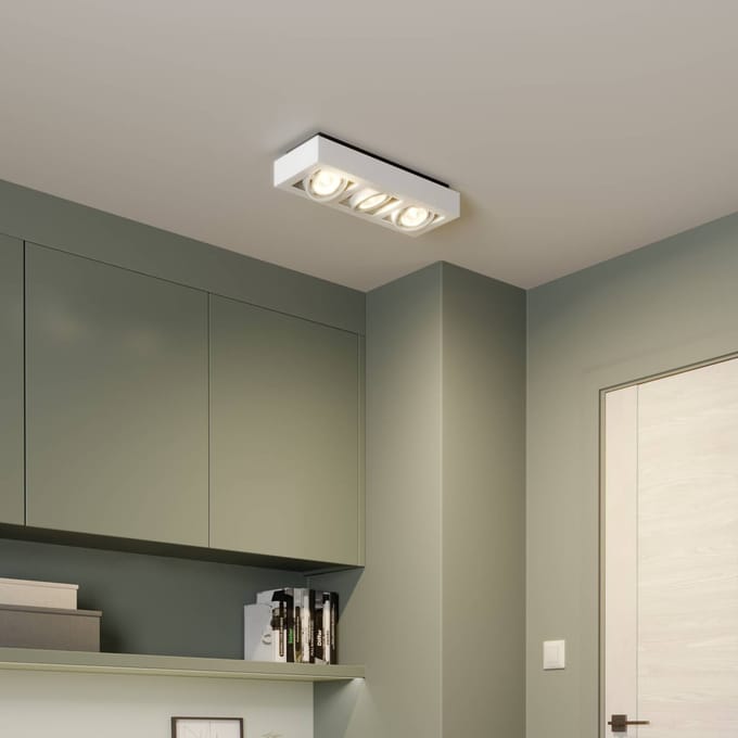 Arcchio - plafondlamp - 3lichts - Aluminium, metaal - H: 9 cm - GU10 - wit