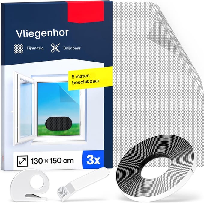 DnA® Raamhor - Deurhor - Rolhor - Raamhor Magnetisch - Zwart - 130cm x 150cm x 2cm