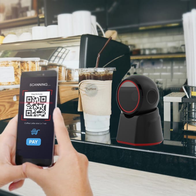 X11-1000A 2D 1D QR Barcodescanner Omnidirectionele Desktop Barcodescanner Automatische Barcode zwart