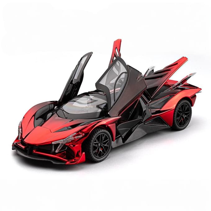 1:24 Apollo Project Evo Gegalvaniseerd Sportwagen Legering Model Diecast Metaal Geluid En Licht Pull Back Kinder Speelgoedauto Vakantie black