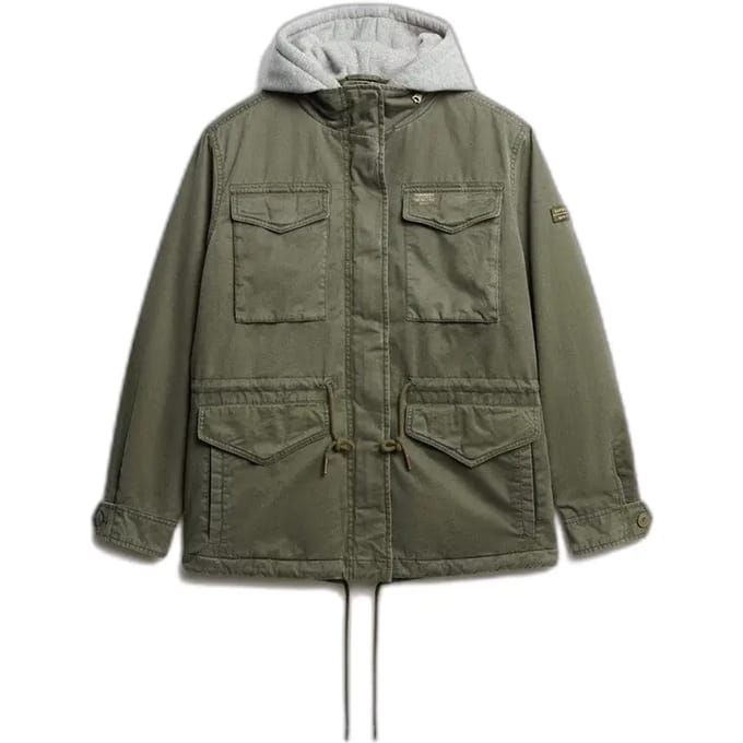 Damesjack met capuchon Superdry Borg Military