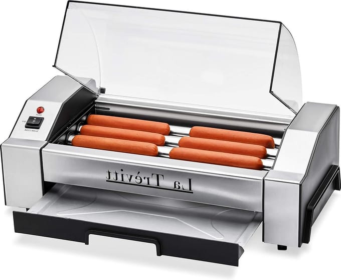 Hotdog Grill - Worstjes Maker - Lekkere Snacks - RVS Constructie - 6 Stuks - Zilver