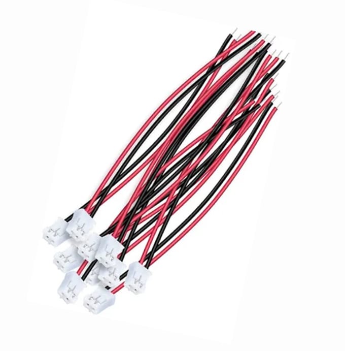 JST PH2.0 2-Pin Female Kabel – 20 cm – Enkelzijdige Connector 10 stuks