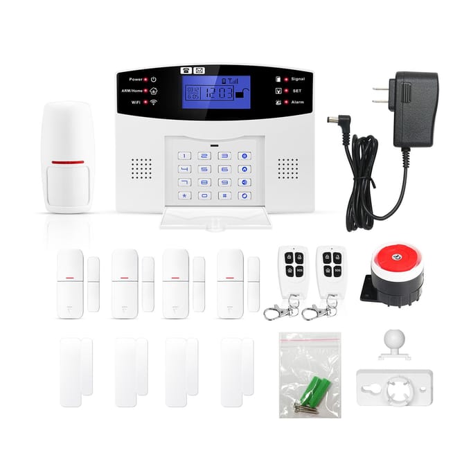 Beveiligingsalarmsysteem Kit Auto Dial GSM+WiFi Home Security Draadloos alarmsysteem GSM Home Security US Plug wit