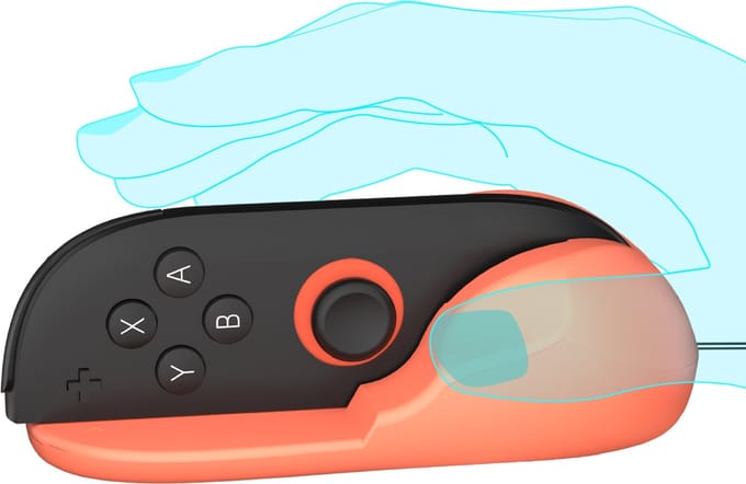 PlayCool Nintendo Switch 2 Joy-Con MouseGrip Set van 2 – Draagbare Beugels voor Joy-Con Controllers – Ergonomische Grip voor Muismodus – Rood/Blauw