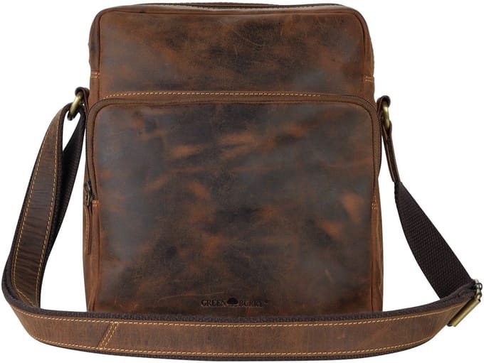 GREENBURRY schoudertas Vintage Reporter Bag Brown bruine
