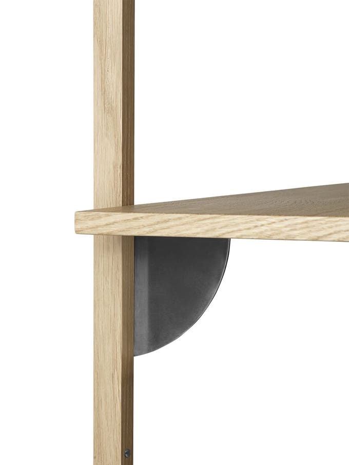 Ferm Living Sector Wandrek - eiken - zwart messing - 3 Wandplanken - breed