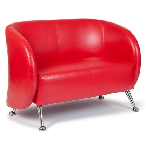 Loungesofa / Clubsofa ST. LUCIA Kunstleder 2-zit rood hjh OFFICE